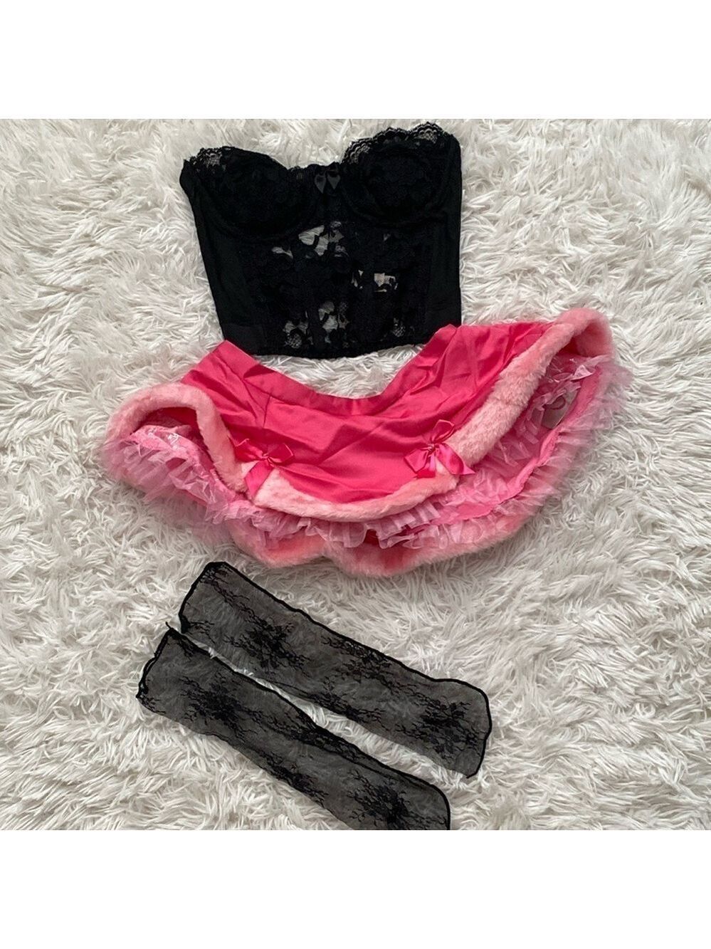 Victoria’s Secret sexy santa baby skirt and black corset set